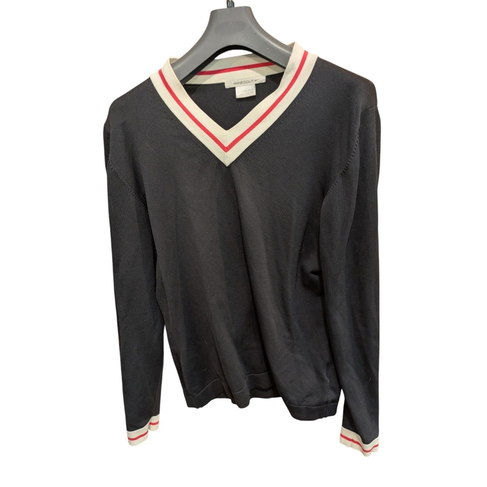 Nike Golf Sweater V-Neck In Black-red Women's‎ 12-14 Nylon